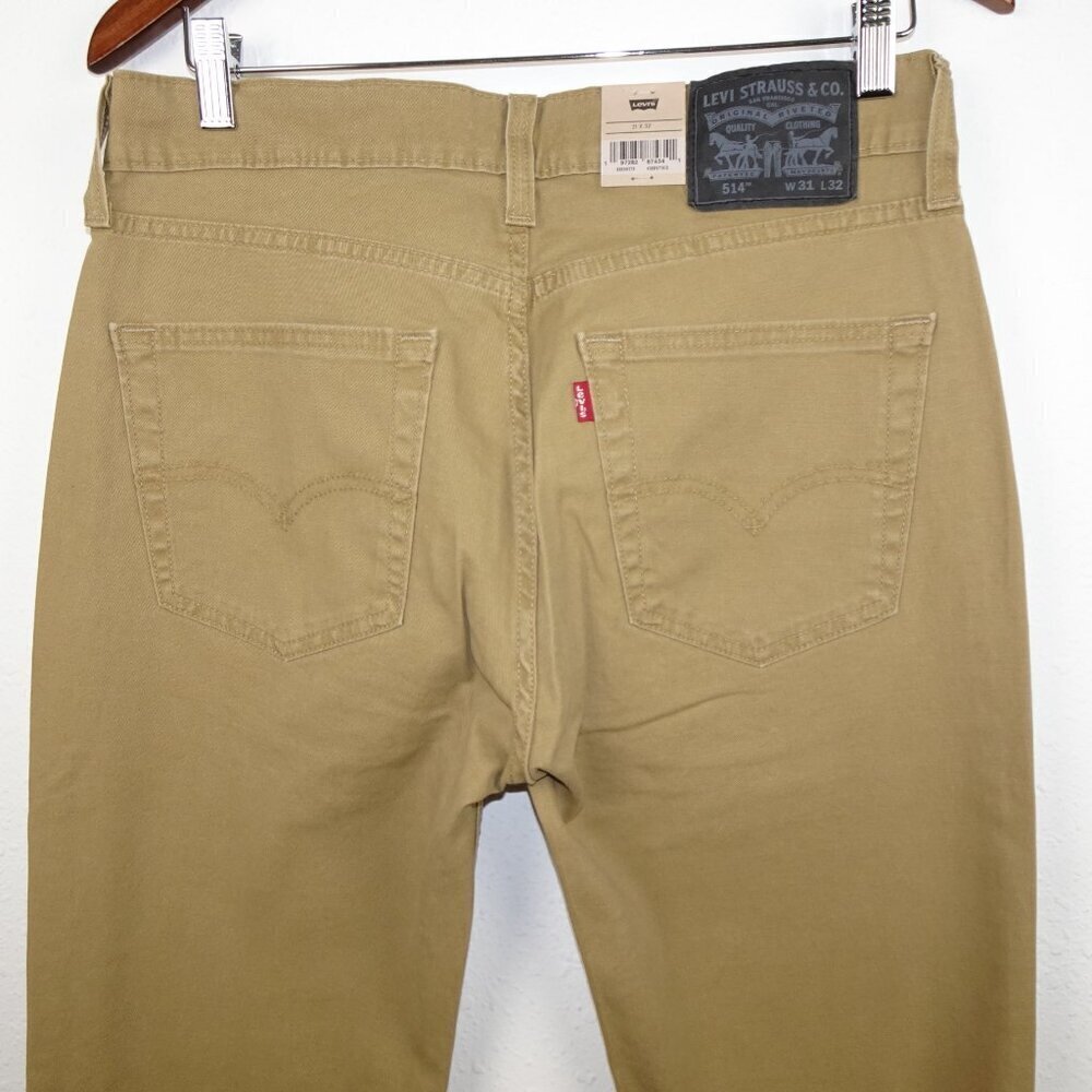 Levi's 514 Straight Leg Jeans Men's Size 31x32 Brown Stretch Twill - Picture 5 of 11